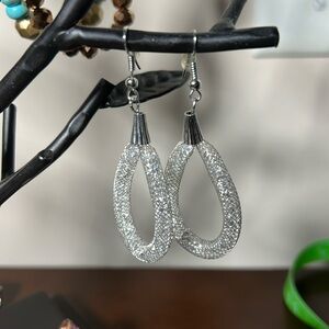 Mesh Sparkle Drop Earring 2”